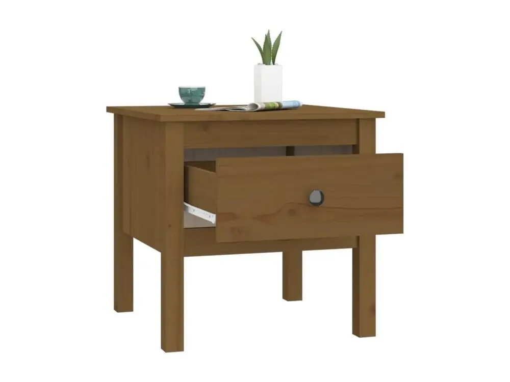 Table d'appoint Marron miel 50x50x49 cm Bois massif de pin