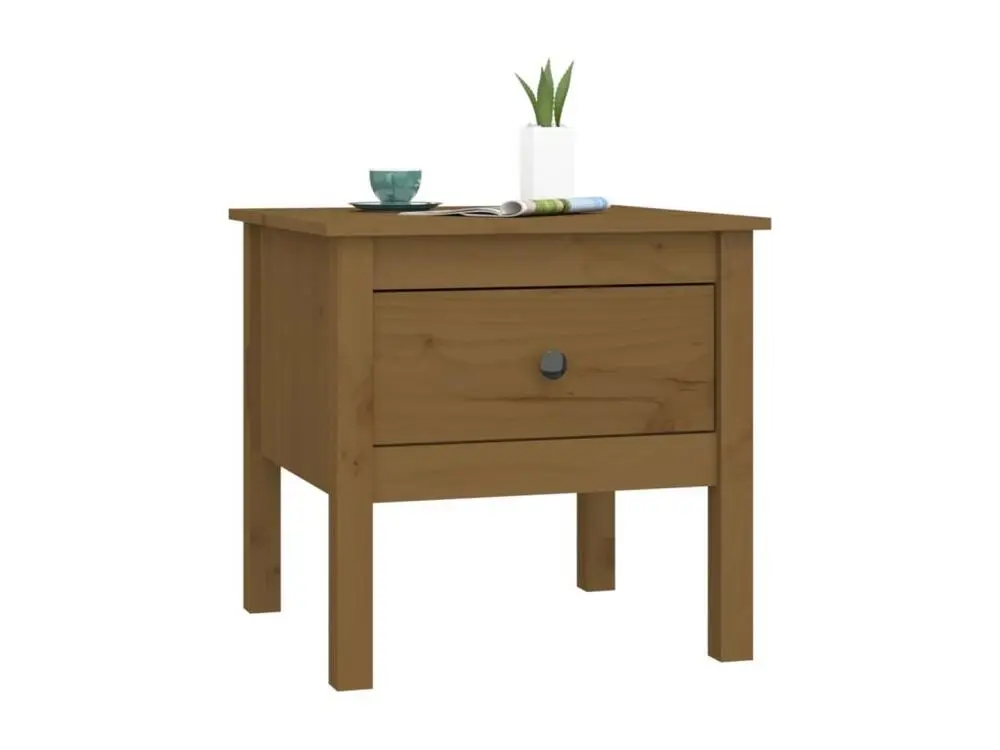 Table d'appoint Marron miel 50x50x49 cm Bois massif de pin