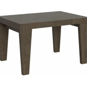 Table à manger extensible en bois pieds en V Kristo-Couleur Marron-Support 4 pieds-2 rallonges épaisses-Largeur extensible...