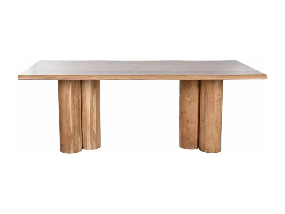 Table à manger, table de repas rectangulaire en bois d'acacia coloris naturel - longueur 200 x profondeur 100 x Haute...