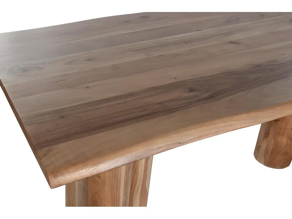 Table à manger, table de repas rectangulaire en bois d'acacia coloris naturel - longueur 200 x profondeur 100 x Haute...