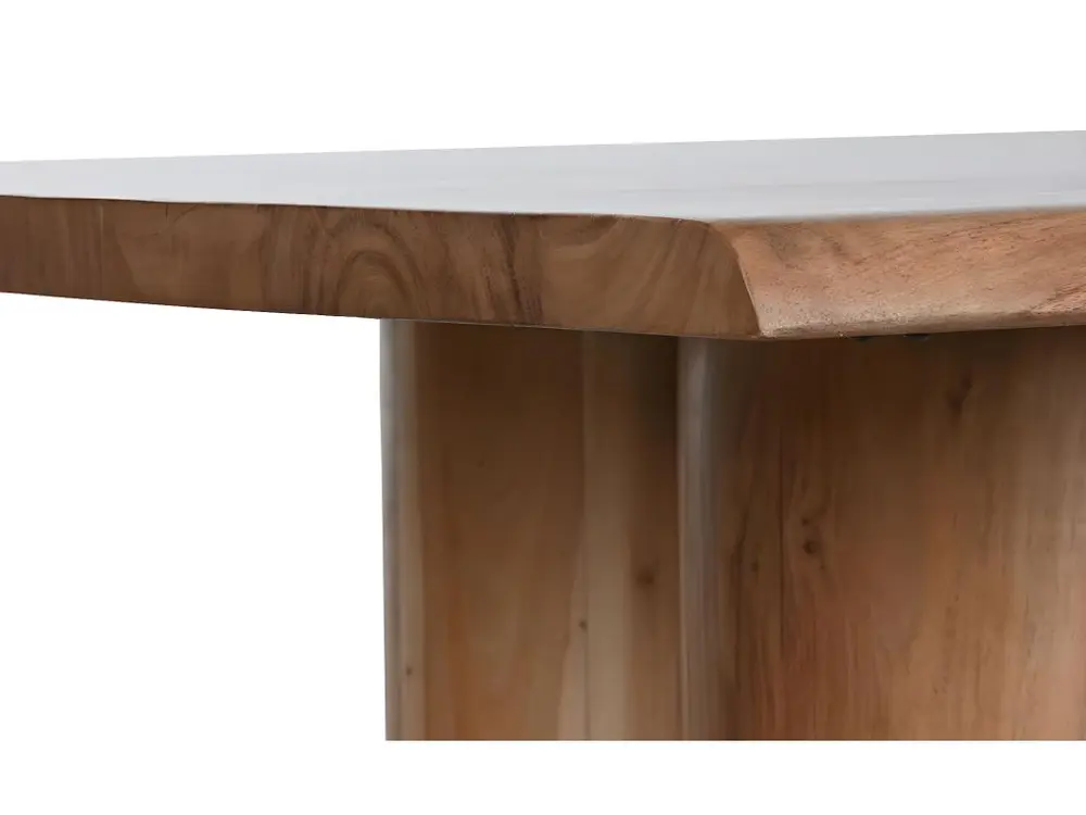 Table à manger, table de repas rectangulaire en bois d'acacia coloris naturel - longueur 200 x profondeur 100 x Haute...