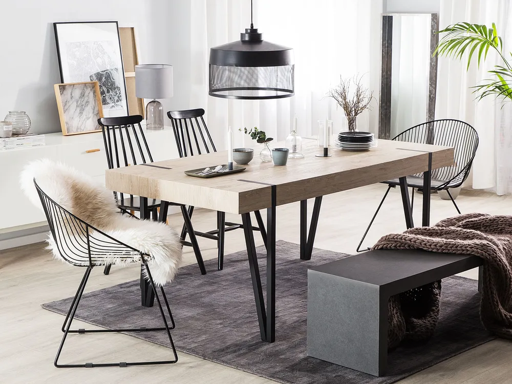 Bureau avec rangement Metal Pendant Lamp Noir jais CARDENER