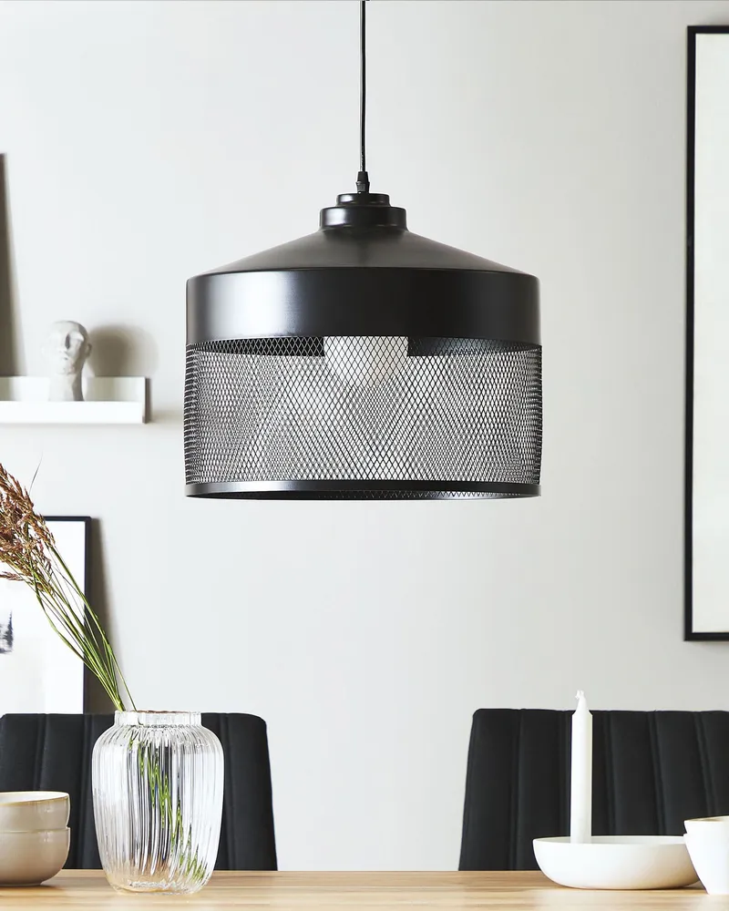 Bureau avec rangement Metal Pendant Lamp Noir jais CARDENER
