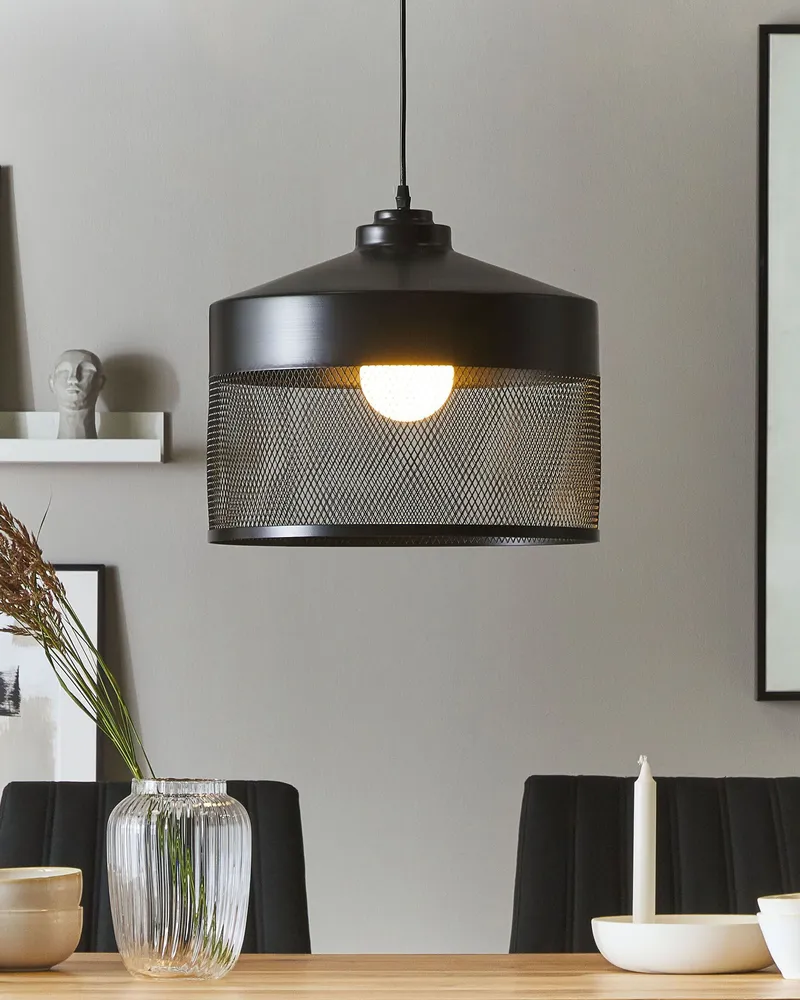 Bureau avec rangement Metal Pendant Lamp Noir jais CARDENER