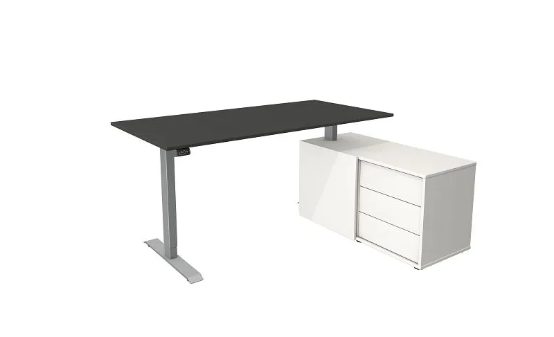 Kerkmann poste de travail complet Move 1 argent/anthracite 10221913 commander à bas prix avec tablette coulissante pour cl...