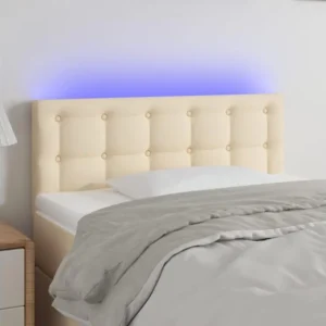 Tête de lit à LED Crème 90x5x78/88 cm Tissu avec mémoire de positions