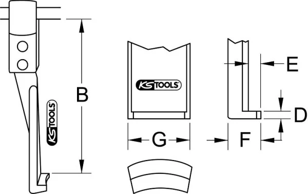 Crochet d'extraction KS Tools design fin long 120 mm diamètre 36 mm 615.1031 prendre à bas prix en Plastique ABS