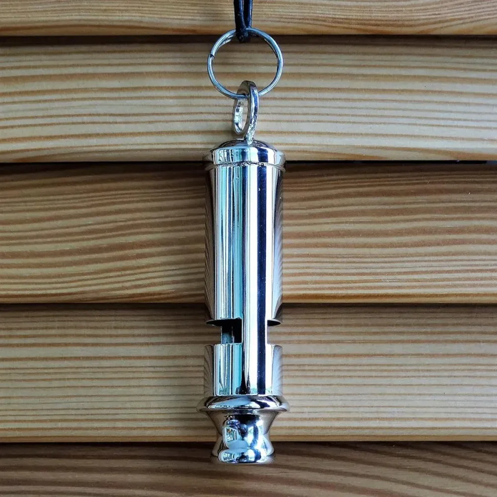 Mil-tec bobby signal sifflet nickel plaqué laiton subtile gris durable