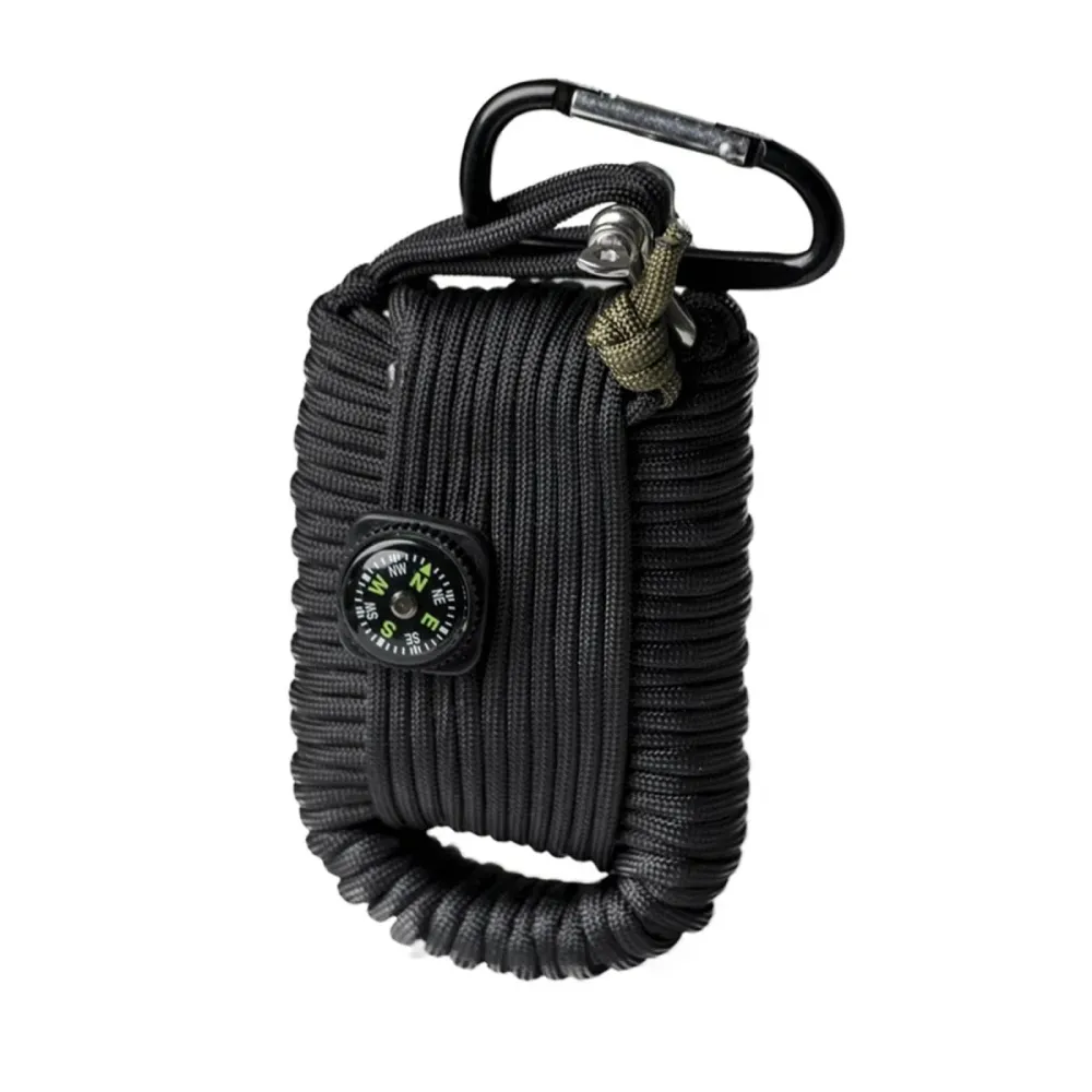 MIL-TEC Kit de Survie Longiligne Sifflet de Boussole d'allume-feu Paracorde de 12 m Noir