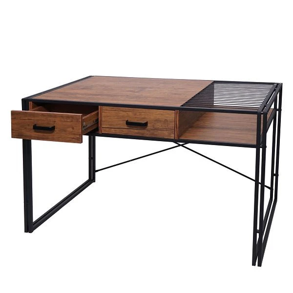 Bureau Mendler HWC-H91 bureau d'ordinateur Industrial 76x120x70cm marron 74452+74453 prendre à bas prix