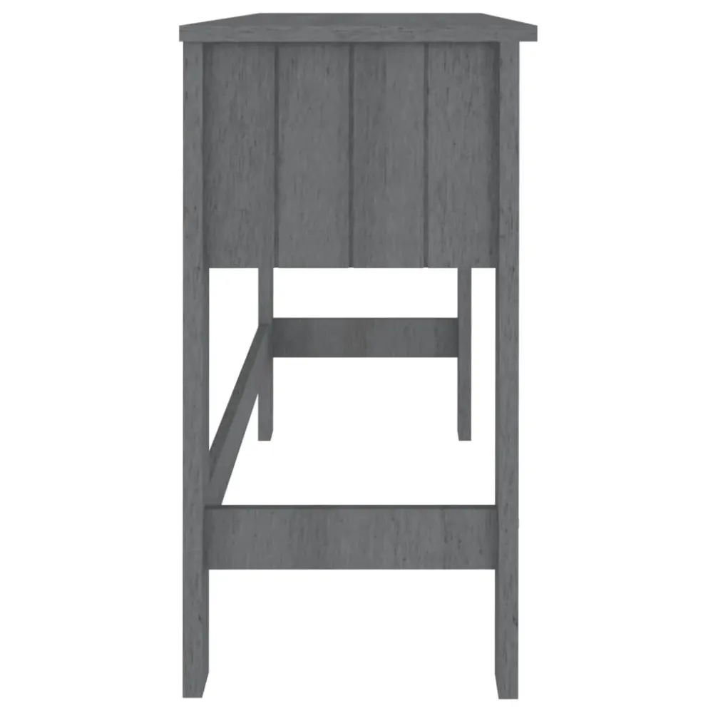 Bureau table poste de travail meuble d'ordinateur informatique étude HAMAR obscur 110 x 40 x 75 cm bois massif de pin gris...