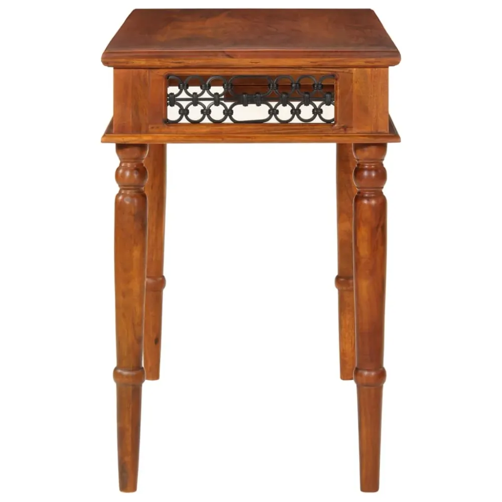 Bureau table poste de travail meuble d'ordinateur informatique étude avec tiroir 110 x 50 x 76 cm bois d'acacia durable br...