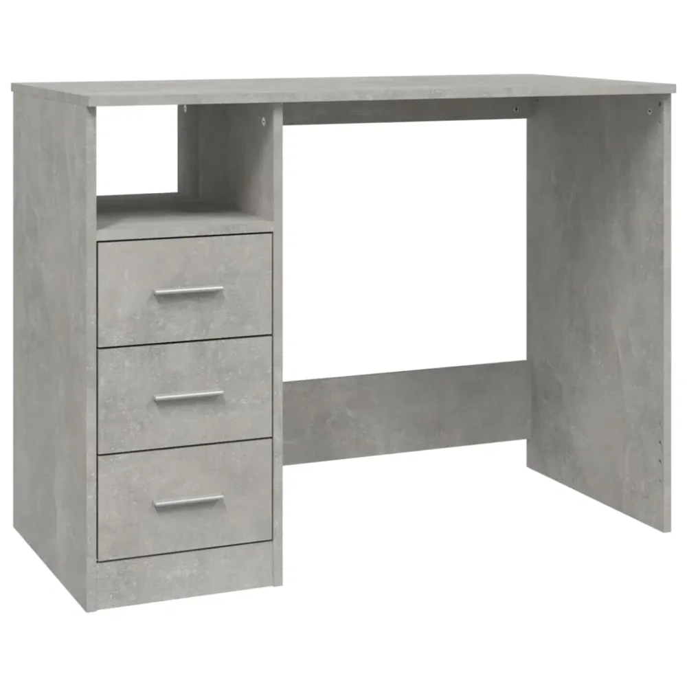 Haute Visibilité - Bureau table poste de travail meuble d'ordinateur informatique étude avec tiroirs 102 x 50 x 76 cm bois...
