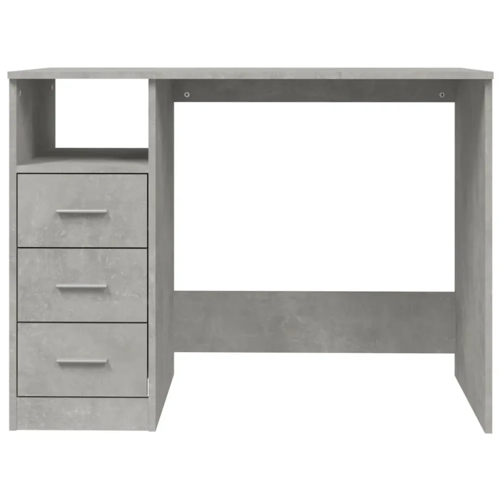 Haute Visibilité - Bureau table poste de travail meuble d'ordinateur informatique étude avec tiroirs 102 x 50 x 76 cm bois...