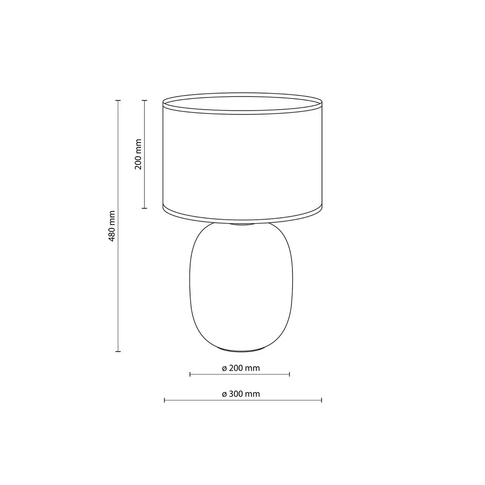 Lampe de table Melody, hauteur 48 cm, verre gris fumé, textile graphite