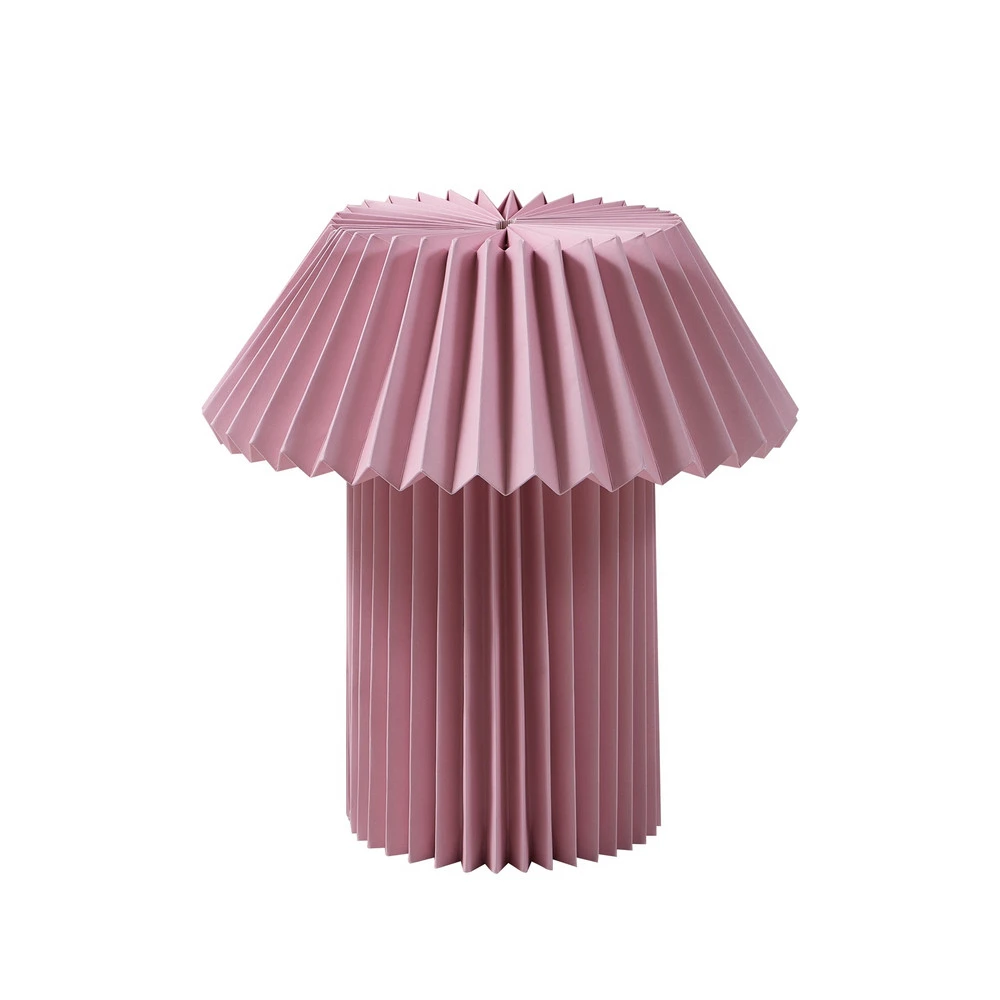 Lindby lampe à poser Magali, rose, papier, Ø 34 cm, E14 avec fixation murale
