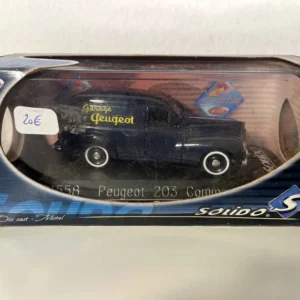 Peugeot 203 commerciale bleue (Solido référence 4558) format A3 | recto-verso