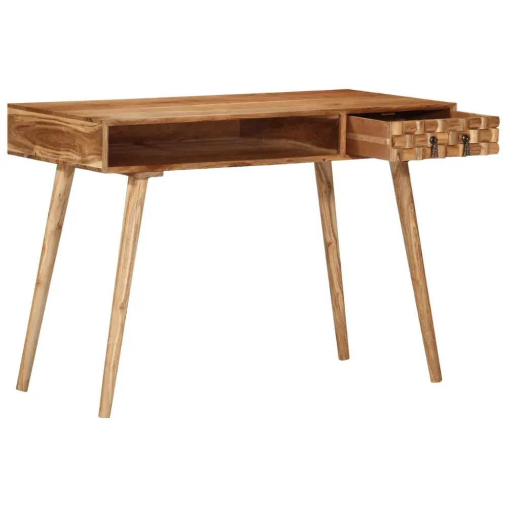 Résistant aux Intempéries - Bureau table poste de travail meuble d'ordinateur informatique étude 115 x 50 x 76 cm bois d'a...