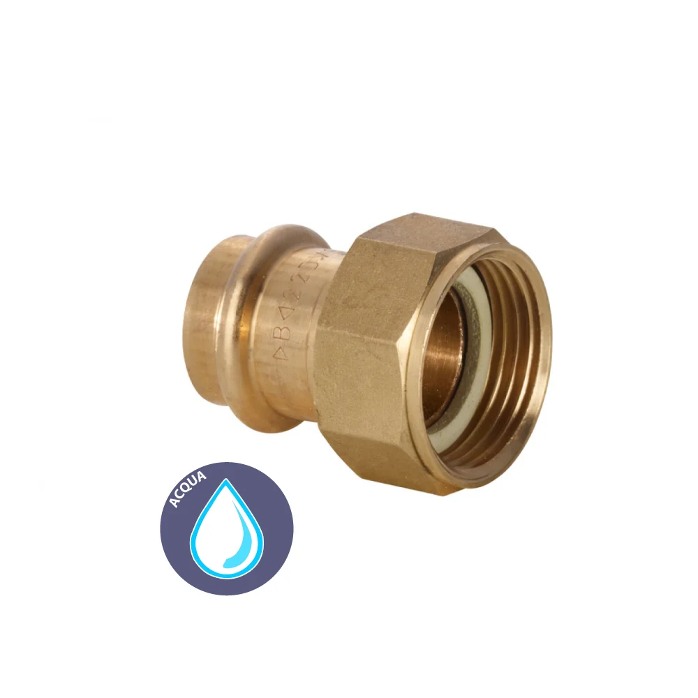Résistant aux Intempéries - Codolo Femmina Con Dado Girevole Sede Piana Bronzo Pressare 22 X 1"G