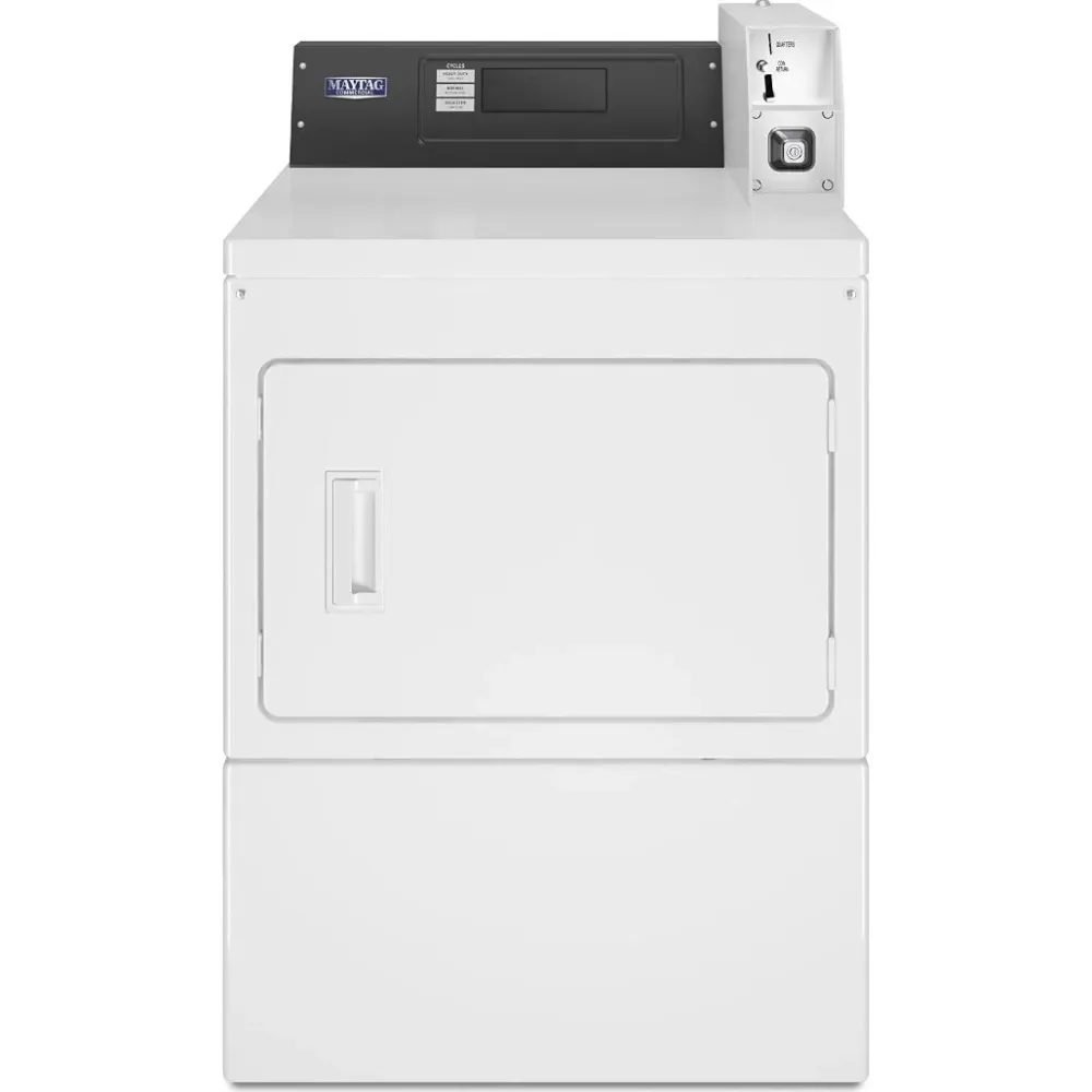 Étagère de vitrine Maytag Commercial Laundry Sécheuse commerciale à chargement frontal électrique de 7,4 pi cu MDE20CSAZW