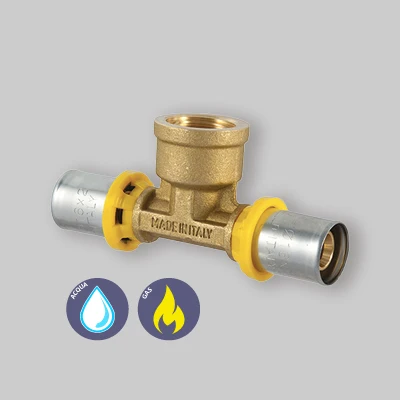 Tee Femmina Pressare Per Tubo Multistrato Acqua E Gas Tdm Ø26 X 1" X Ø26 Mm avec éclairage LED intégré