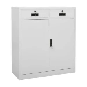 Armoire de bureau Gris net 90x40x102 Acier 2