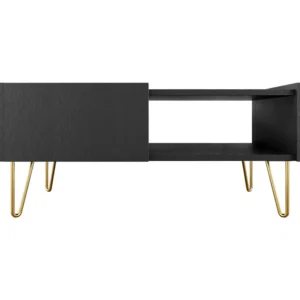 Cali - table basse - effet marbre - 97 cm en Chêne clair
