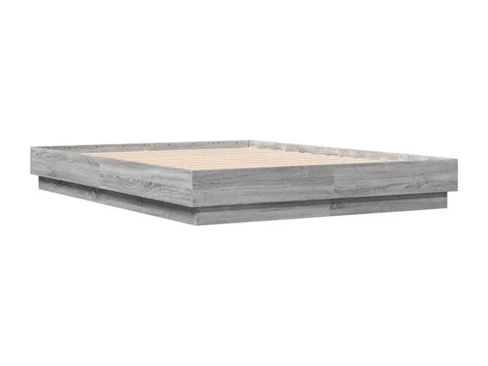 Design Modulable Cadre de lit avec lumières LED sonoma gris 140x190 cm