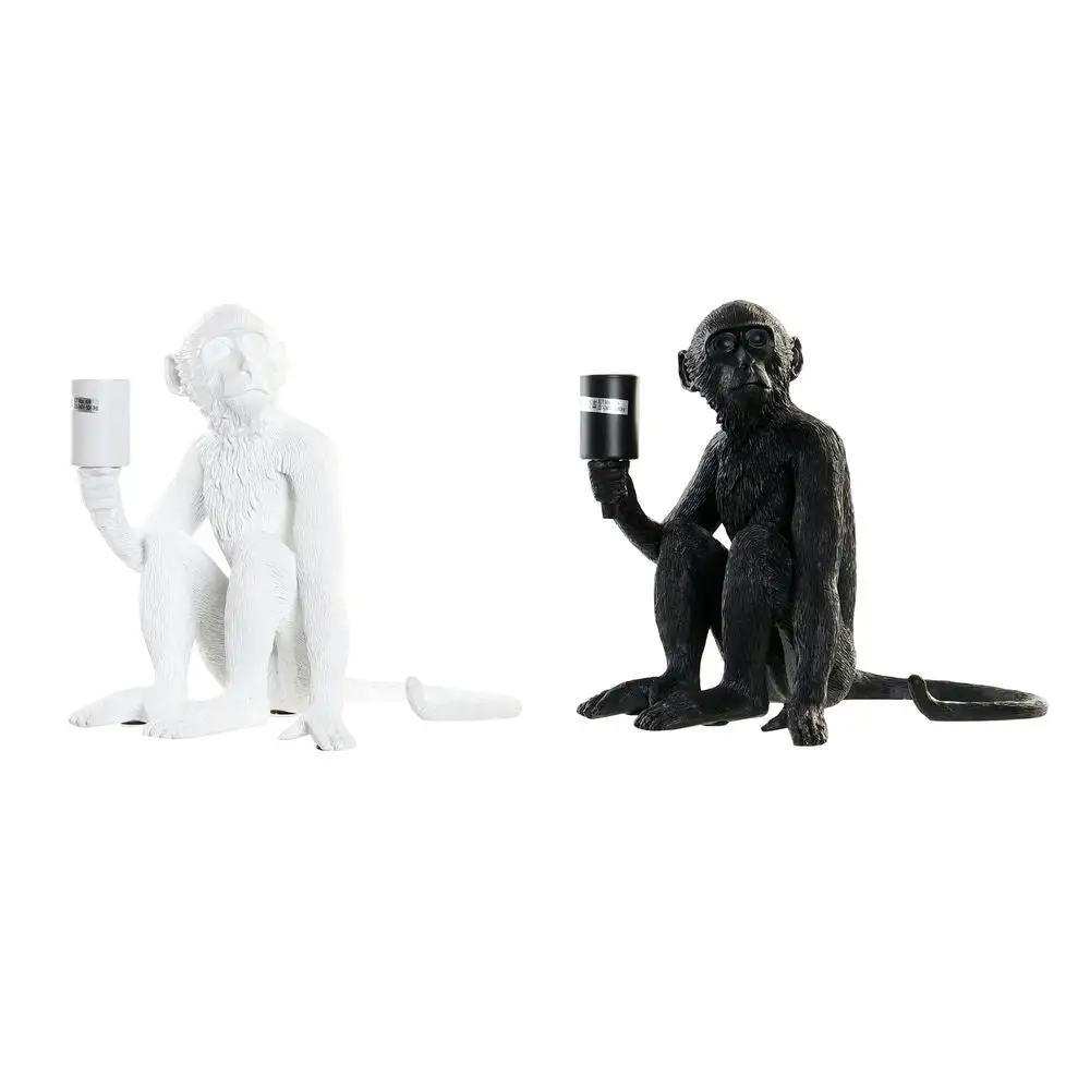 Desk Lamp DKD Home Decor Blanc pur Black Resin 25W 220 V (2 pcs)