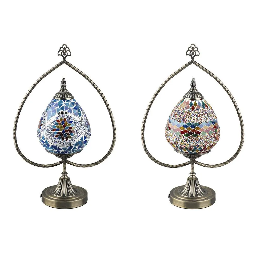 Desk lamp DKD Home Decor Crystal Mosaic En métal Multicolour Arab (32.5 x