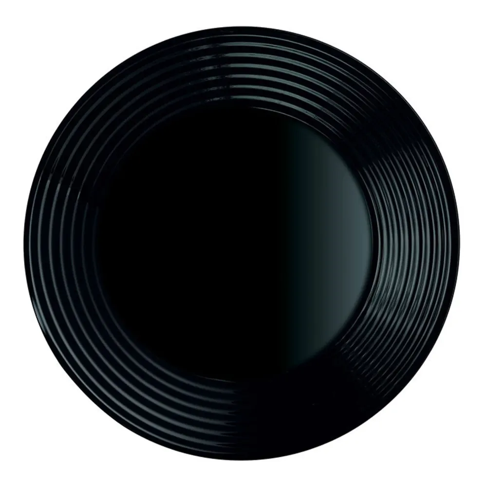 Ensemble d'assiettes 19el Luminarc Harena noir verre trempé avec panneaux acoustiques