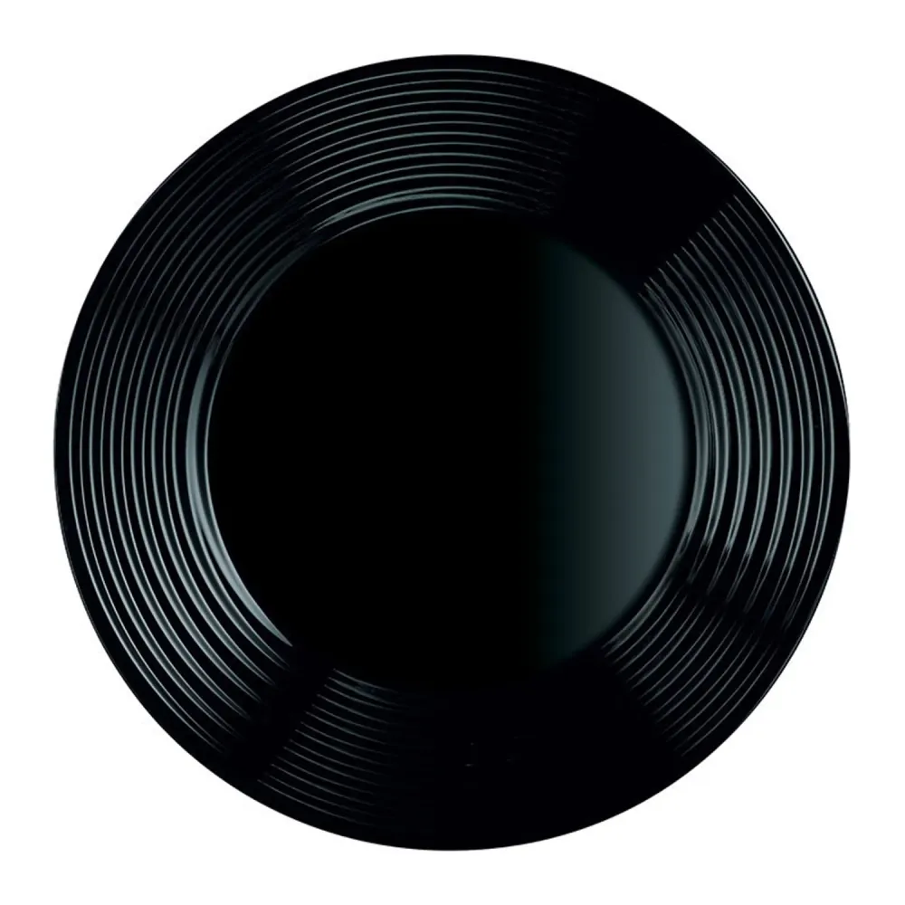 Ensemble d'assiettes 19el Luminarc Harena noir verre trempé avec panneaux acoustiques