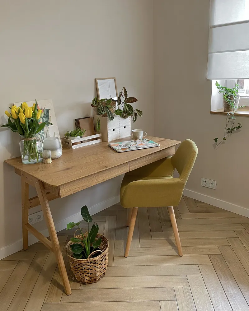 Ensemble design scandinave Home Office Desk Storage Light Wood SHESLAY