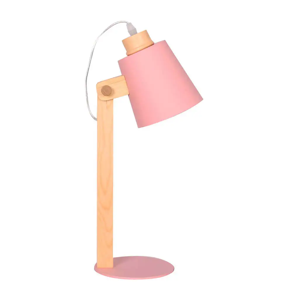 Ensemble design scandinave Lampe de bureau DKD Home Decor Naturel Rose Métal Bois Vert (2 Unités)