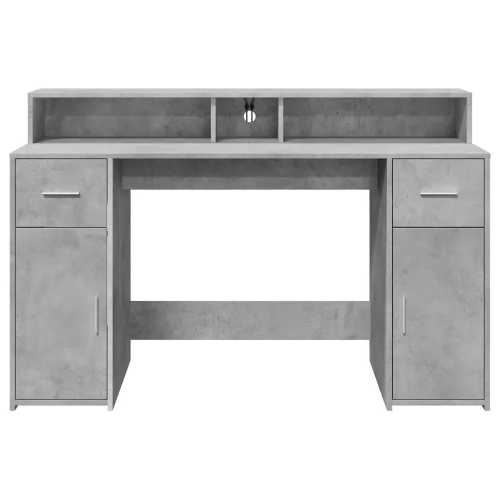 Ensemble ergonomique Bureau table poste de travail meuble d'ordinateur informatique étude et lumières LED 140 x 55 x 91cm...