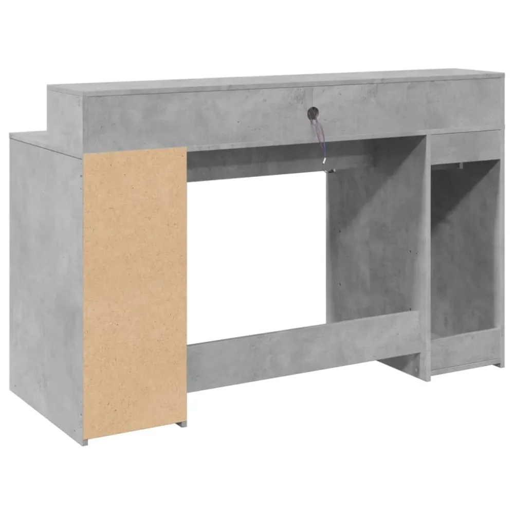 Ensemble ergonomique Bureau table poste de travail meuble d'ordinateur informatique étude et lumières LED 140 x 55 x 91cm...
