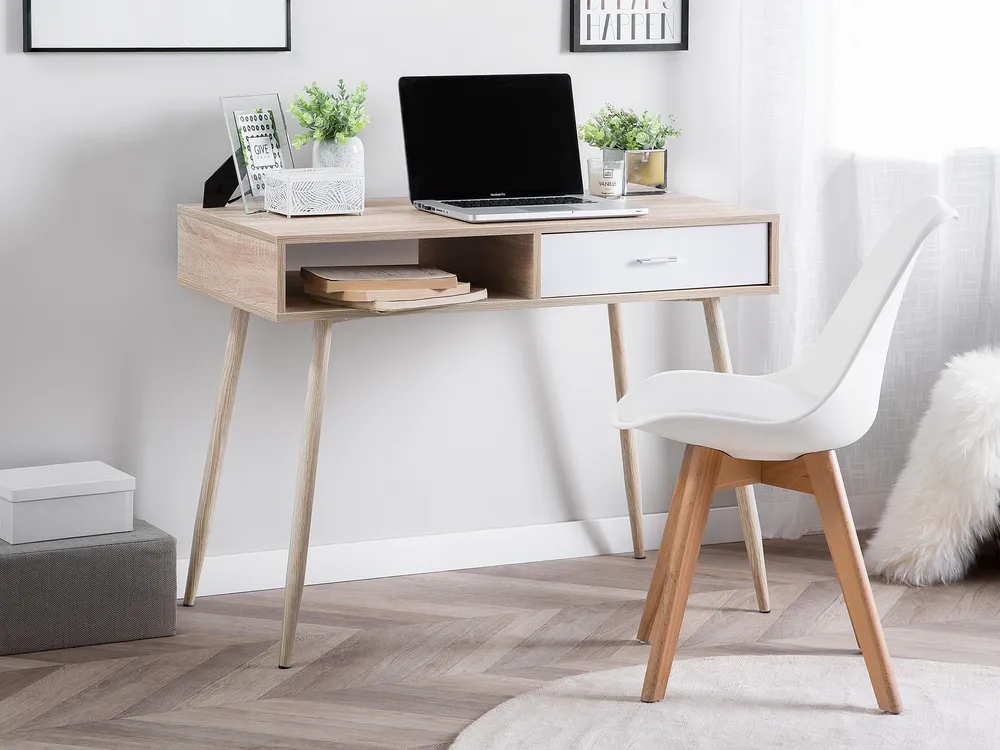 Ensemble ergonomique Home Office Desk Storage Light Wood DEORA