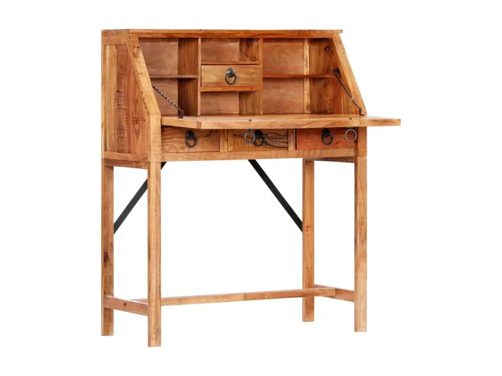 Ensemble modulable Bureau 90x40x107 cm Bois d'acacia massif