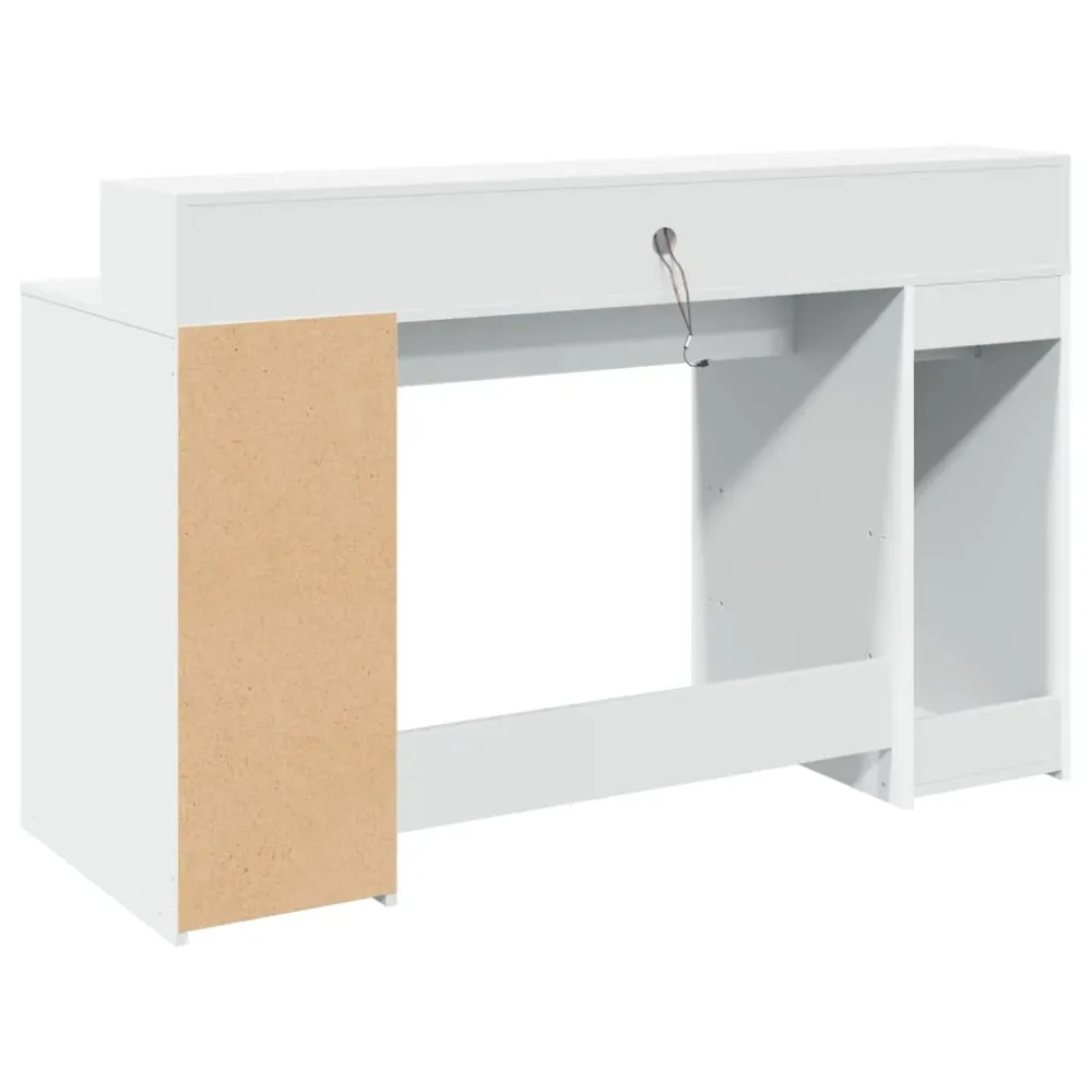 Ensemble modulable Bureau table poste de travail meuble d'ordinateur informatique étude avec lumières LED 140 x 55 x 91 cm...