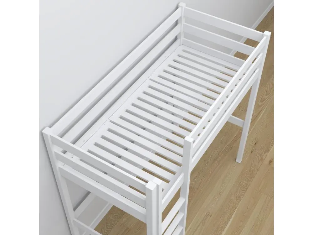 Ensemble modulable Lit mezzanine en bois - avec bureau N05 Blanc 100x190