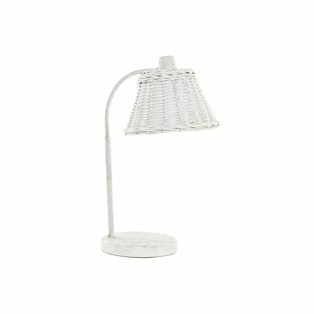 Lampe de bureau Cottage en Osier Blanc Home Decor pour espace réduit