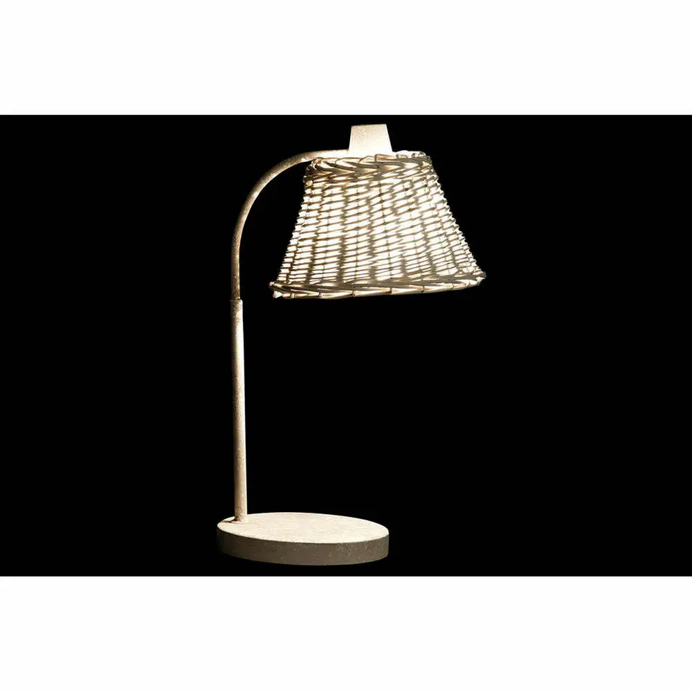 Lampe de bureau Cottage en Osier Blanc Home Decor pour espace réduit
