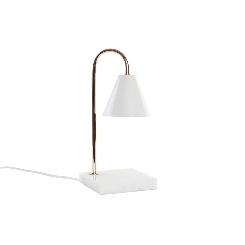 Lampe de bureau DKD Home Decor Doré Blanc (15 x 15 x 33 cm) en Chêne clair