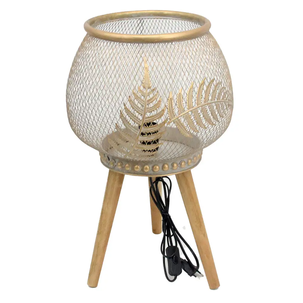 Lampe de bureau DKD Home Decor Doré Métal Bois (33 x 33 x 51 cm) Dimensions 180x150 cm