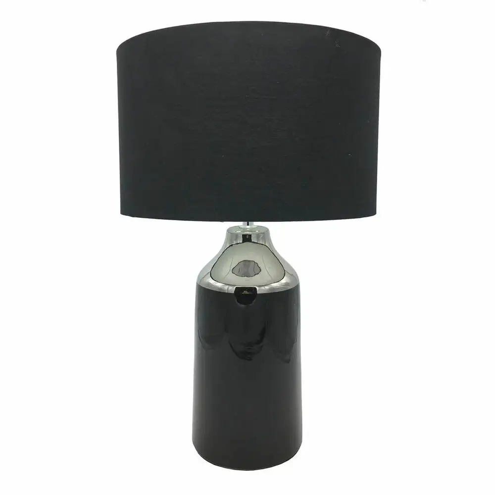 Lampe de bureau DKD Home Decor Noir Tissu synthétique Argent Grès (32 x 32 x 5