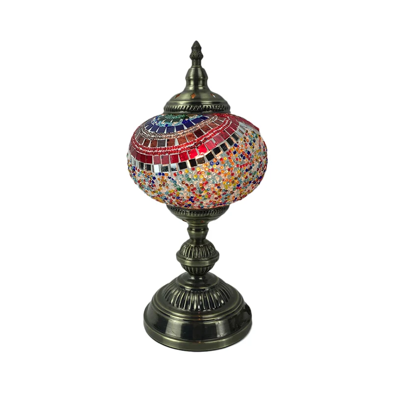 Lampe de bureau en verre coloré Global, éclairage typique à 1 tête pour le salon