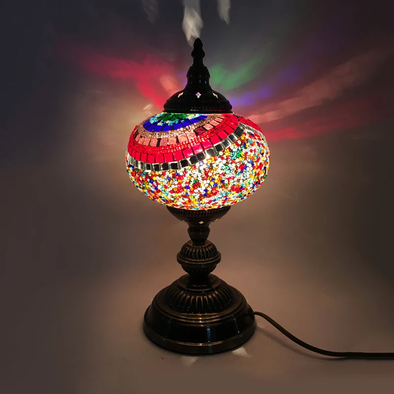 Lampe de bureau en verre coloré Global, éclairage ancestral à 1 tête pour le salon