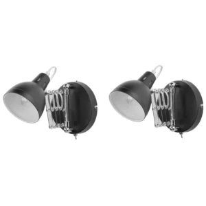 Set 2 Wall Lamps Acier Black HARRINGTON
