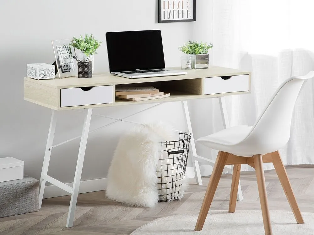 Table de bureau Bois évident CLARITA en Chêne clair